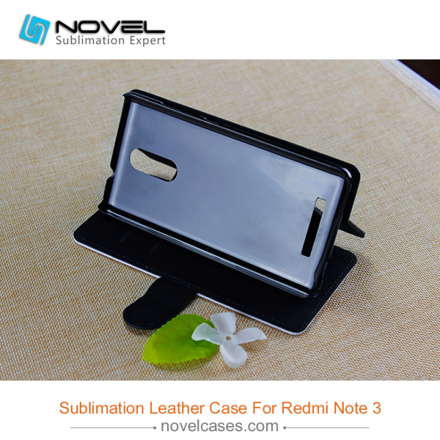 sublimation pu leather mobile phone case for Redmi Note 3