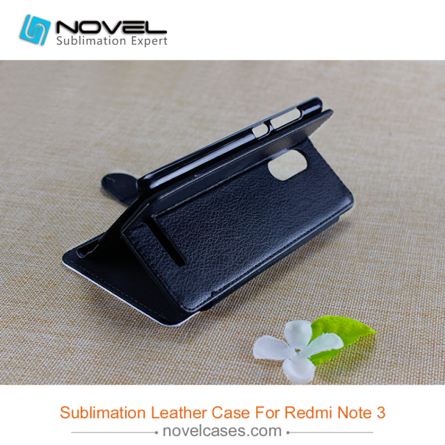 sublimation pu leather mobile phone case for Redmi Note 3