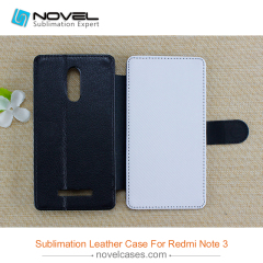 sublimation pu leather mobile phone case for Redmi Note 3
