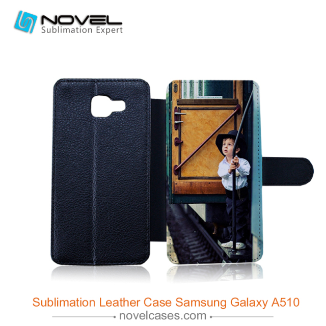 Sublimation flip leather cover for Sam Galaxy A510, Pu leather case