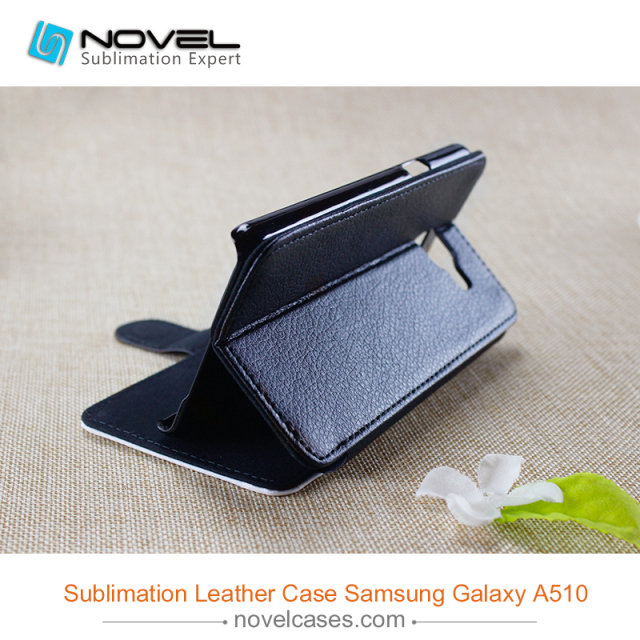Sublimation flip leather cover for Sam Galaxy A510, Pu leather case