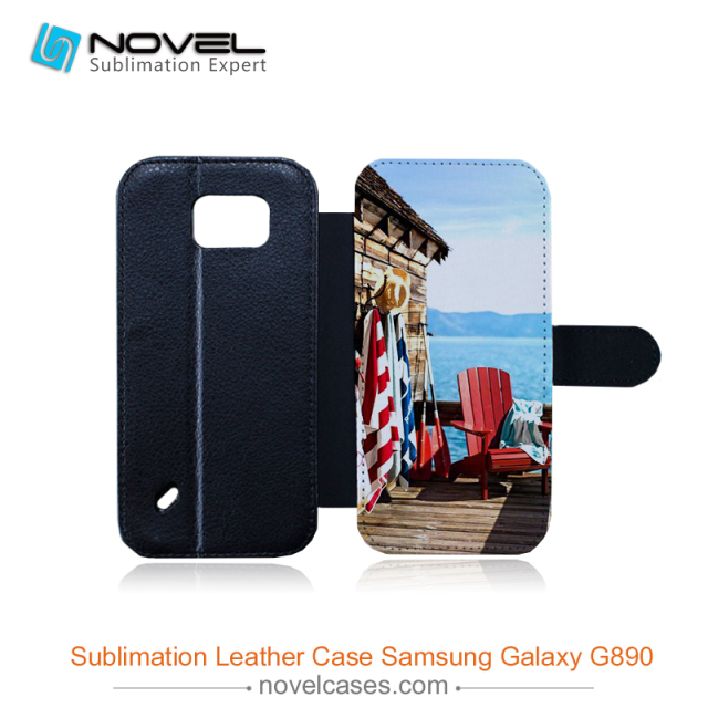 Customized Sublimation Pu Leather Flip Cover for Sam Galaxy G890