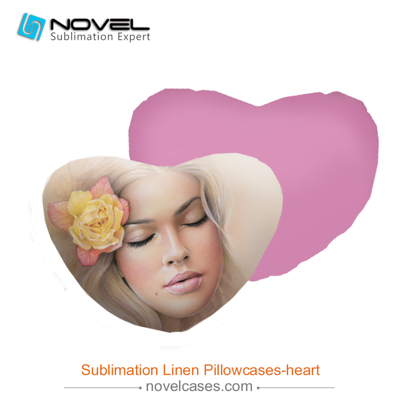 DIY Sublimation Blank linen pillow case, heart-shaped cover