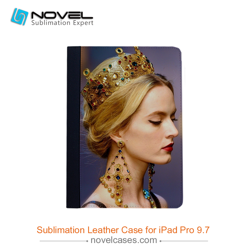 Hot Sale sublimation pu leather wallet for ipad pro 9.7'