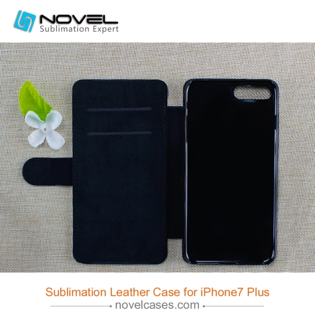 High quality Sublimation flip leather cover  for Iphone 7 plus