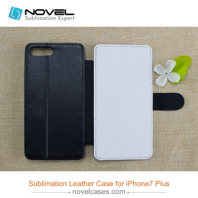 High quality Sublimation flip leather cover  for Iphone 7 plus