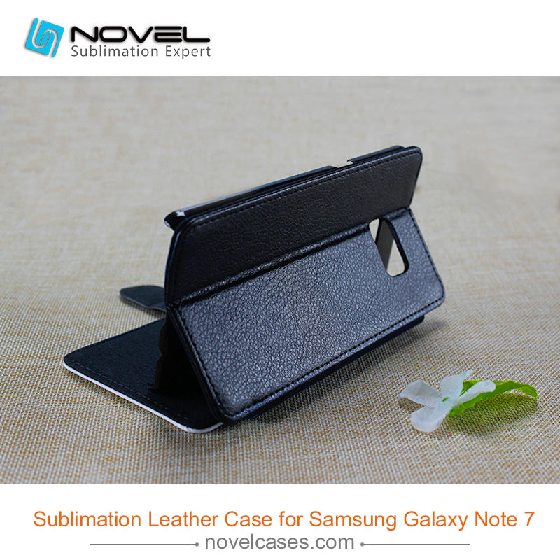 Customised sublimation pu leather wallet&nbsp; for Sam galaxy note 7 with tpu case inside