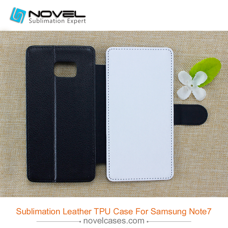 Customised sublimation pu leather wallet&nbsp; for Sam galaxy note 7 with tpu case inside