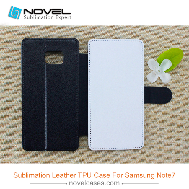 Customised sublimation pu leather wallet&nbsp; for Sam galaxy note 7 with tpu case inside
