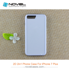 For iPhone7/8 Plus Sublimation Blank 2D 2IN1 Back Phone Case