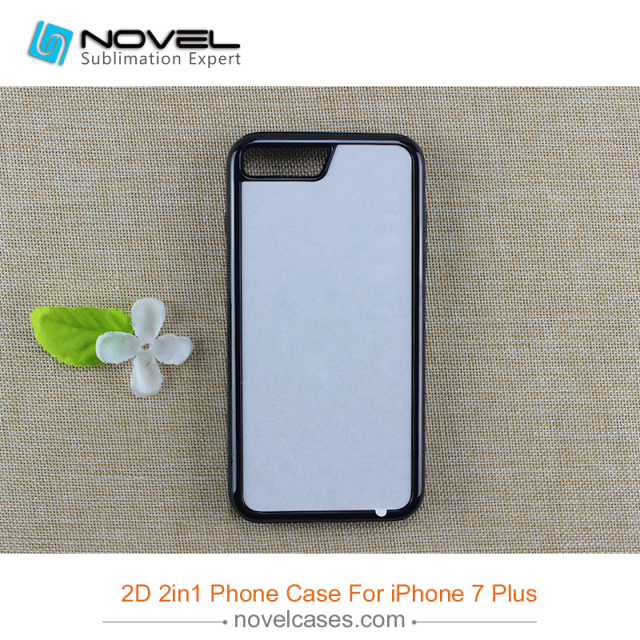 For iPhone7/8 Plus Sublimation Blank 2D 2IN1 Back Phone Case