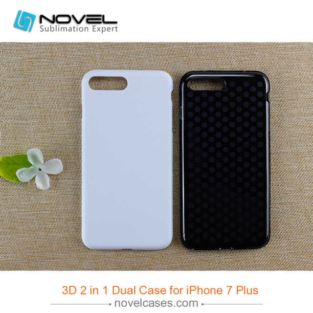For iPhone 7/8 Plus DIY Sublimation 3D 2IN1 Mobile Phone Shell