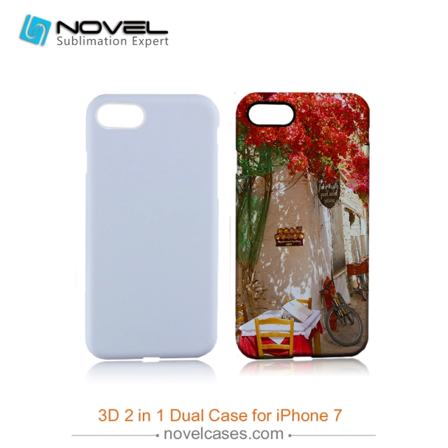 For iPhone 7/8 Blank Sublimation 3D 2IN1 Heavy Duty Mobile Phone Cover