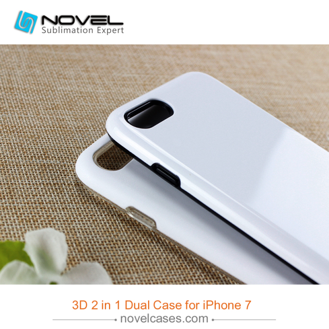 For iPhone 7/8 Blank Sublimation 3D 2IN1 Heavy Duty Mobile Phone Cover