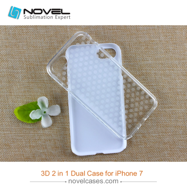 For iPhone 7/8 Blank Sublimation 3D 2IN1 Heavy Duty Mobile Phone Cover