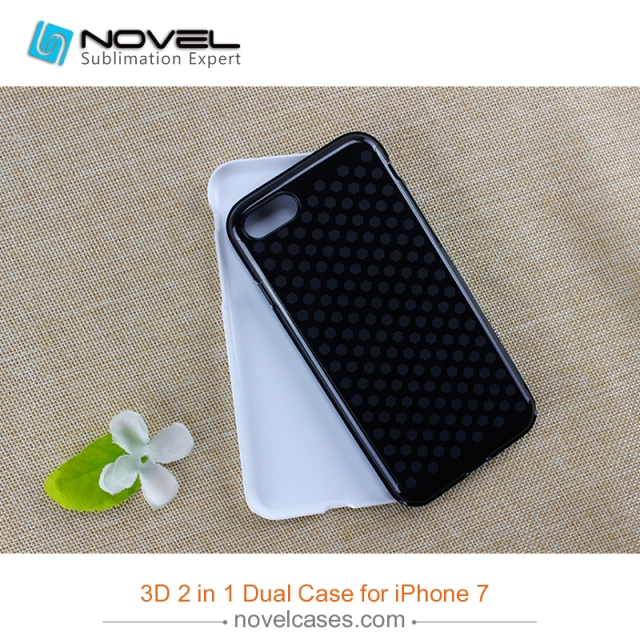 For iPhone 7/8 Blank Sublimation 3D 2IN1 Heavy Duty Mobile Phone Cover