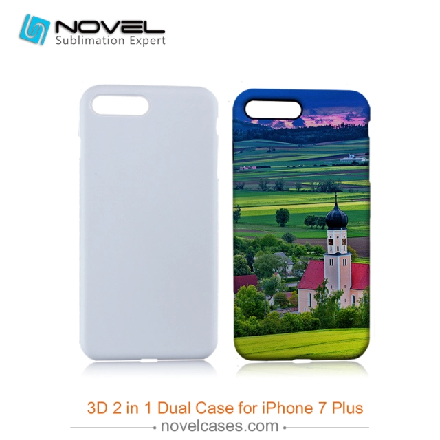 For iPhone 7/8 Plus DIY Sublimation 3D 2IN1 Mobile Phone Shell