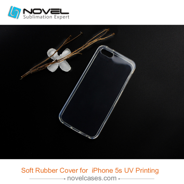 Personized uv print Transparent soft rubber phone case for iphone 5