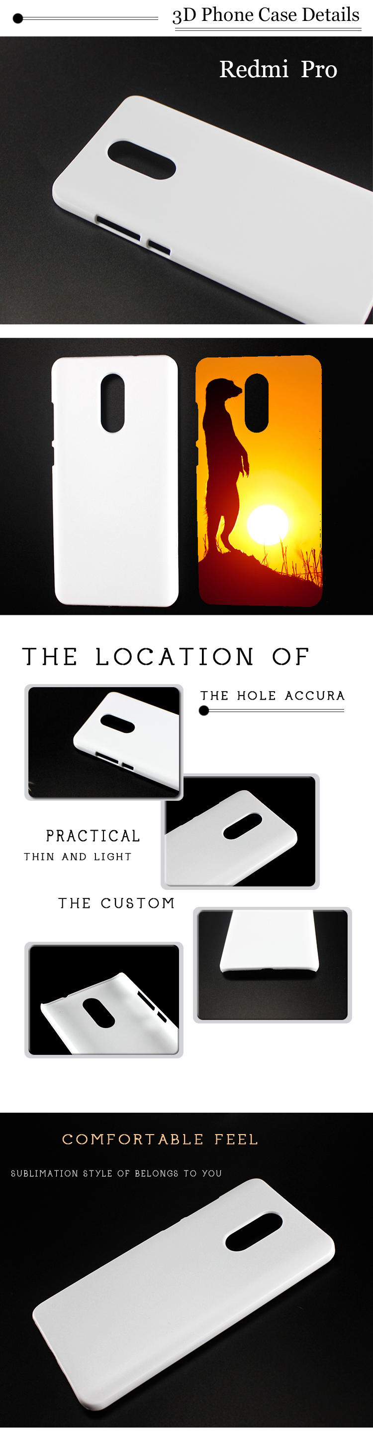 Newest Blank Sublimation Phone Case for Redmi Pro