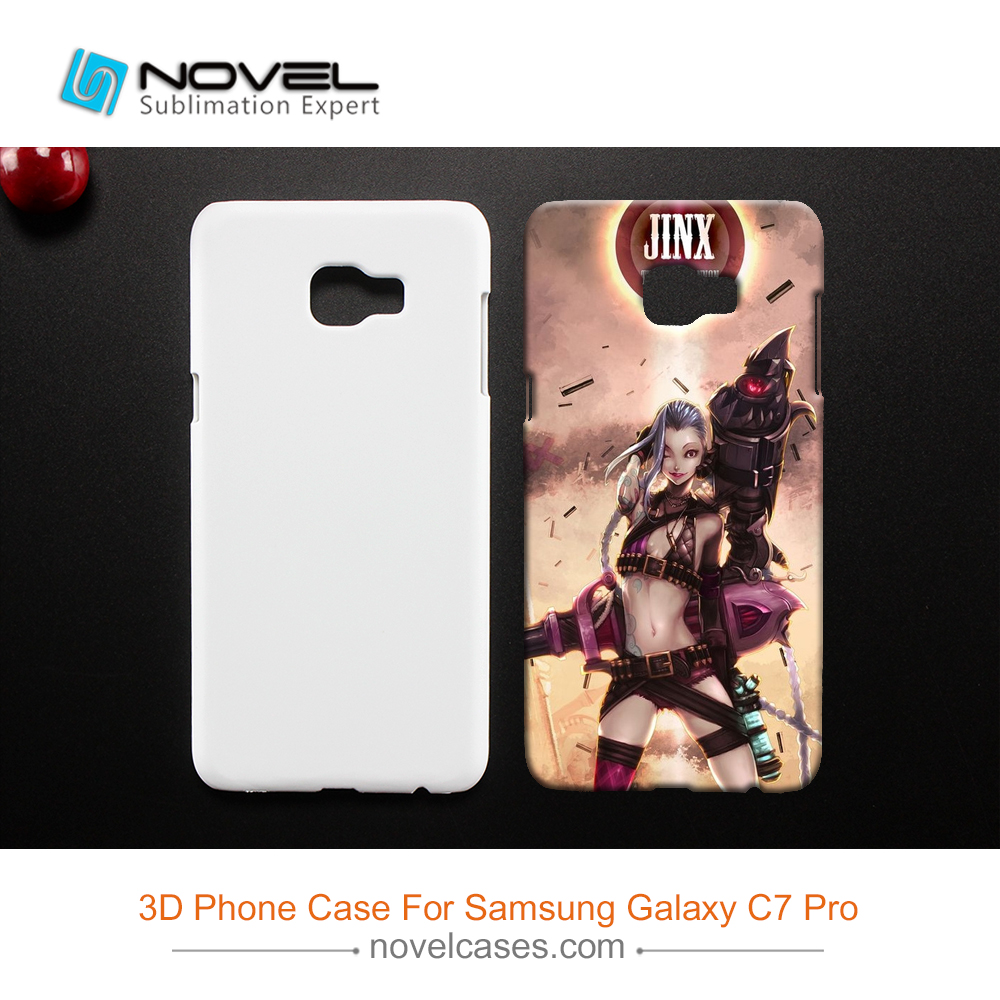 For Galaxy C7 Pro Sublimation 3D Blank Plastic Phone Case