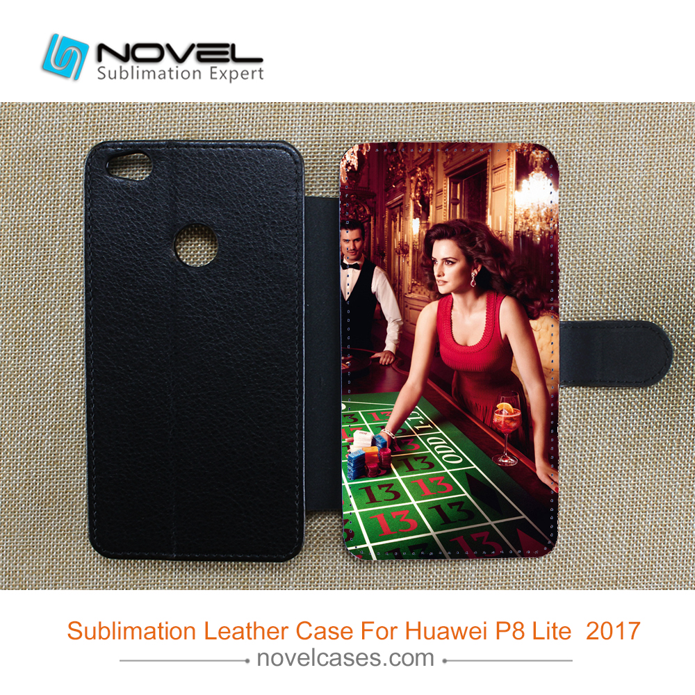 2017 Newest Sublimation Leather Wallet for Huawei P8 Lite 2017