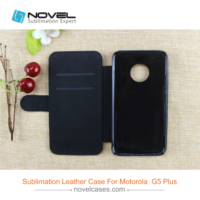 New Arrival!!! Sublimation Phone Wallet For Moto-Rola G5 Plus, PU Leather Phone Case