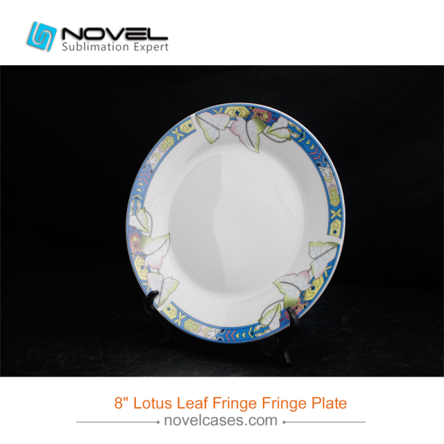 8 Inch Sublimation Blank Ceramic Lotus Leaf Fringe Fringe Plate