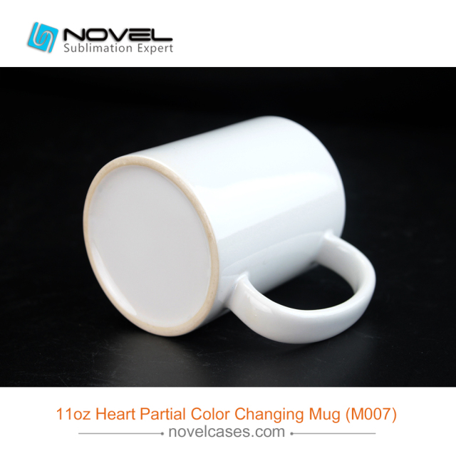 DIY Custom White+Red 11oz Heart Partial Color Changing Mug