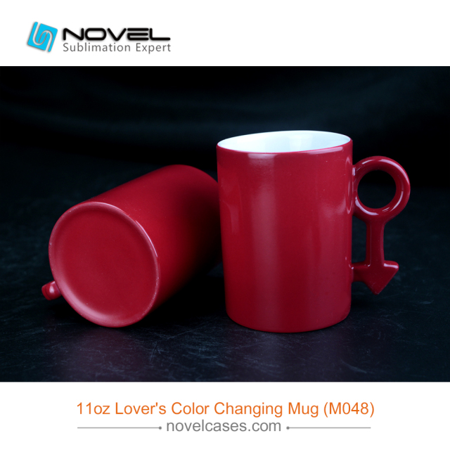 Custom Sublimation 11oz Couple Color Changing Mugs(Red)