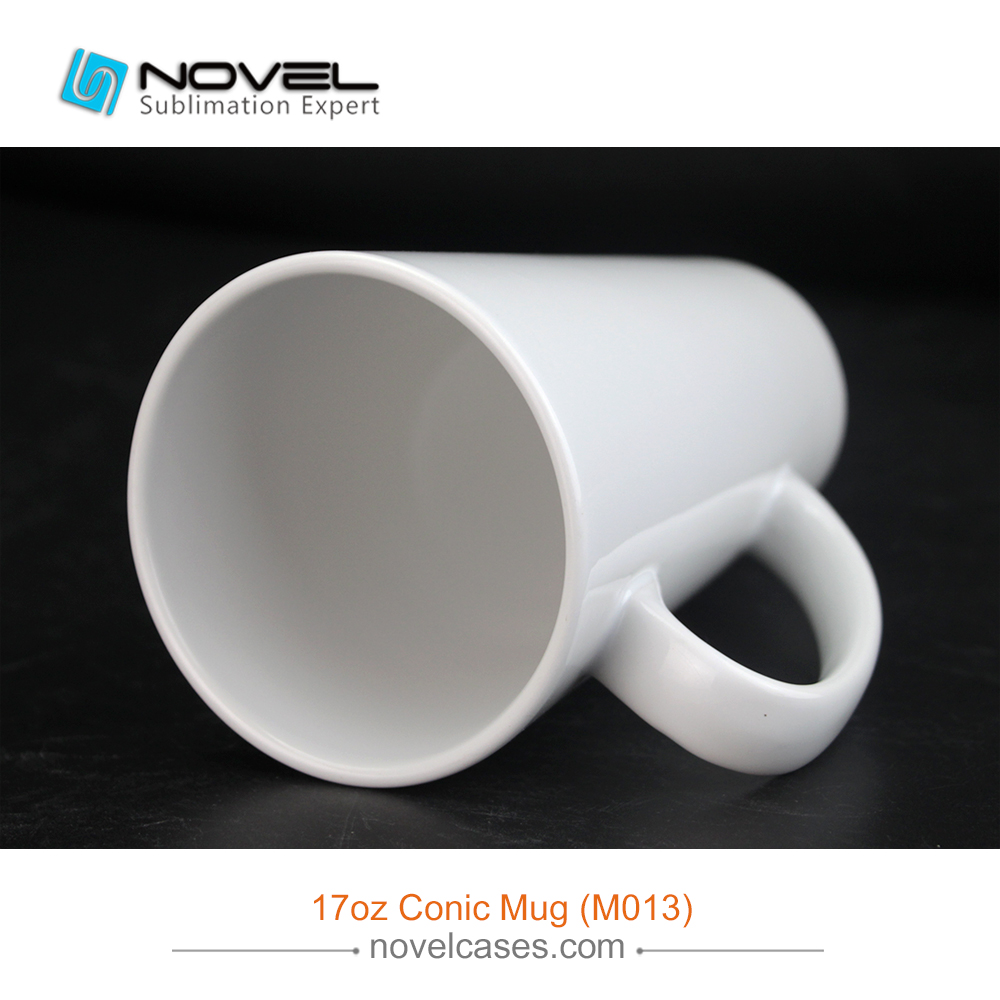 Wholesale Sublimation Blank White Ceramic 17oz Conical Mug