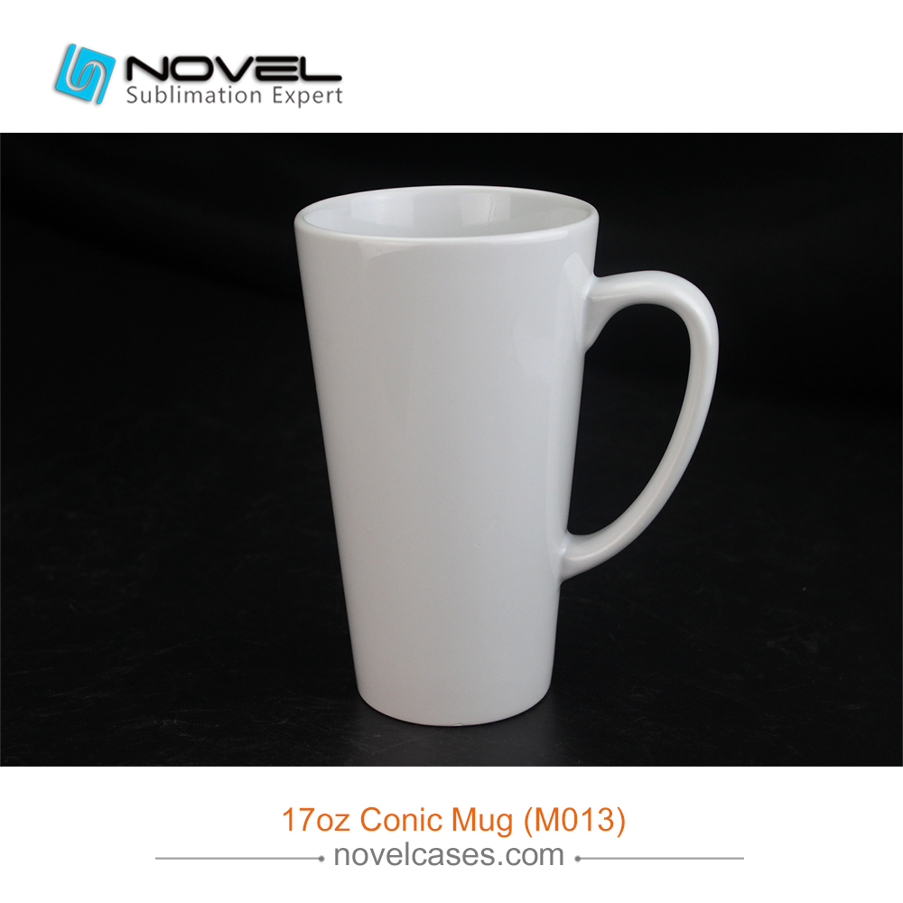 Wholesale Sublimation Blank White Ceramic 17oz Conical Mug