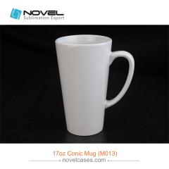 Wholesale Sublimation Blank White Ceramic 17oz Conical Mug