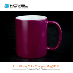 11oz Sublimation Ceramic Changing Color Mug,Glossy Color Changing Cup