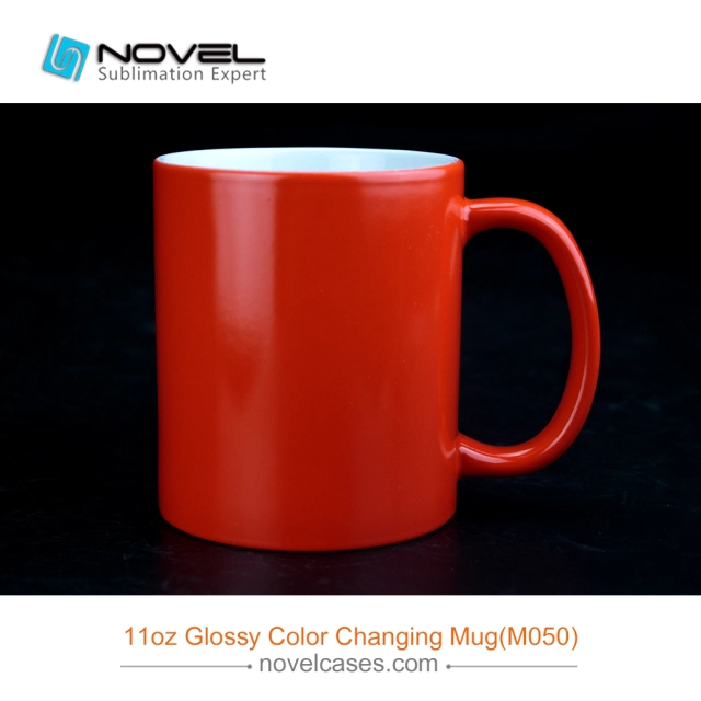 11oz Sublimation Ceramic Changing Color Mug,Glossy Color Changing Cup