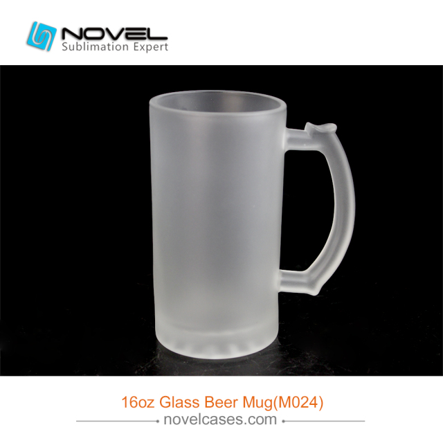 16 oz Sublimation Glass Beer Clear Matte Mug