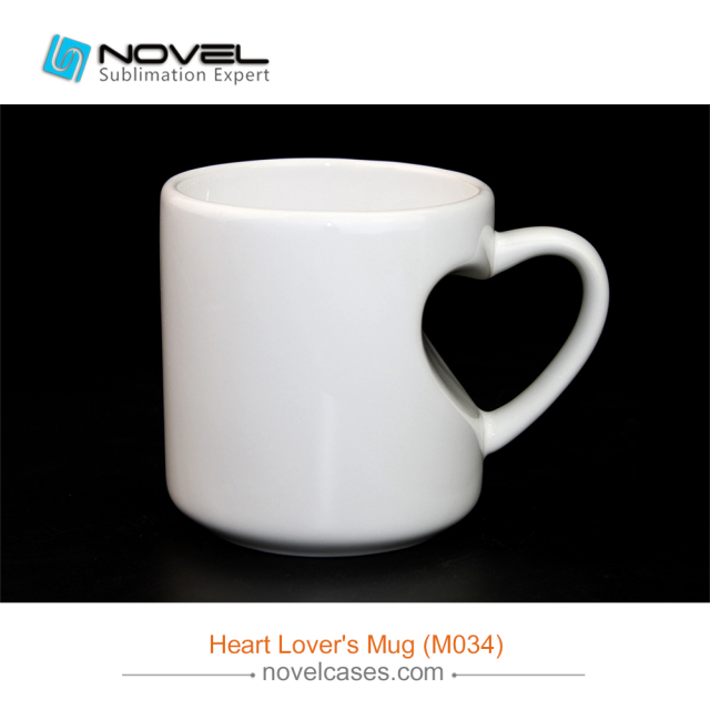 Sublimation Blank Heart Shape Handled White Mug