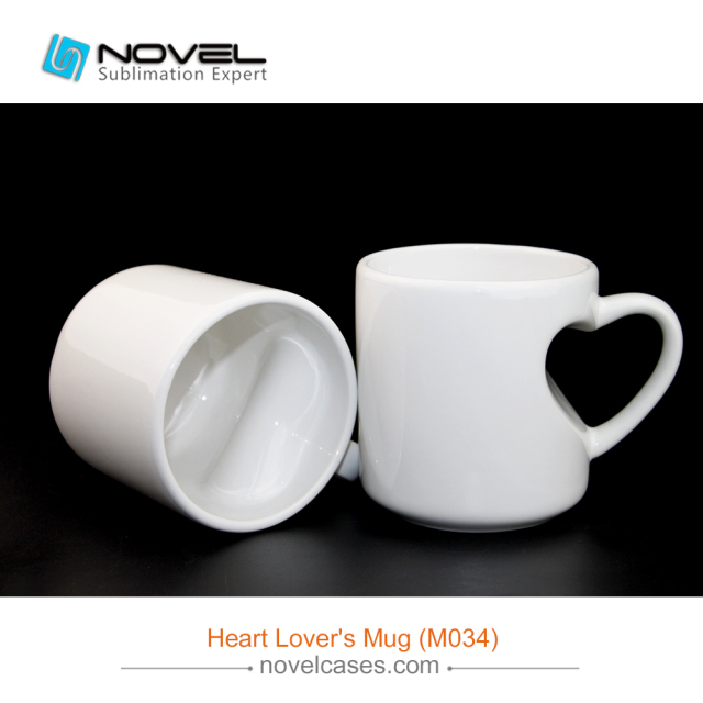 Sublimation Blank Heart Shape Handled White Mug