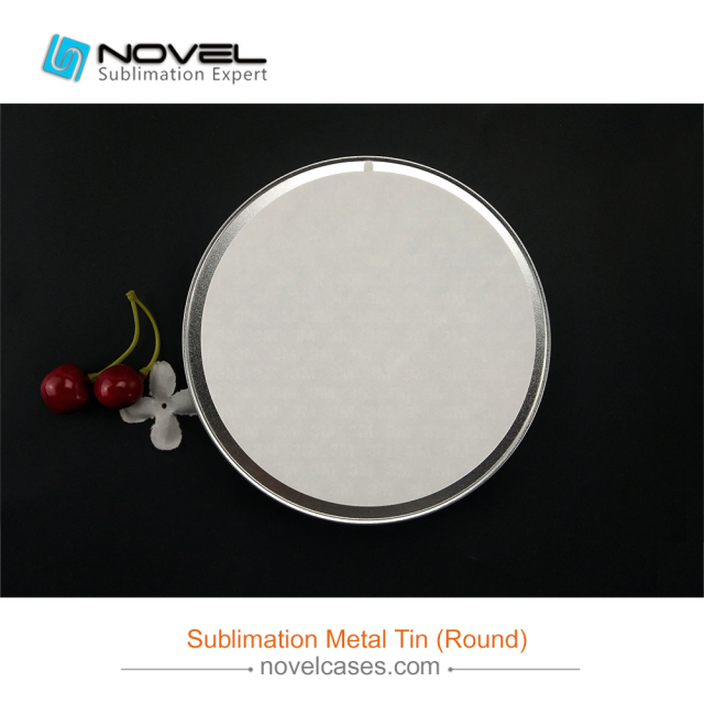 New Arrival Custom Sublimation Blank Metal Tin For Snacks Round Shape