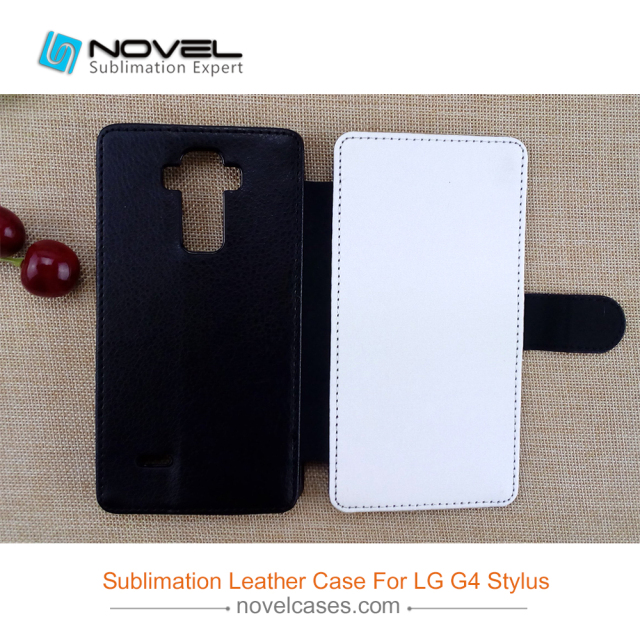 Custom Phone Wallet Blank Sublimation Folded PU Leather Case For LG G4 Stylus