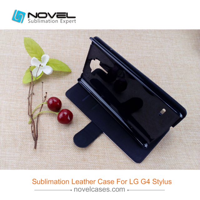 Custom Phone Wallet Blank Sublimation Folded PU Leather Case For LG G4 Stylus