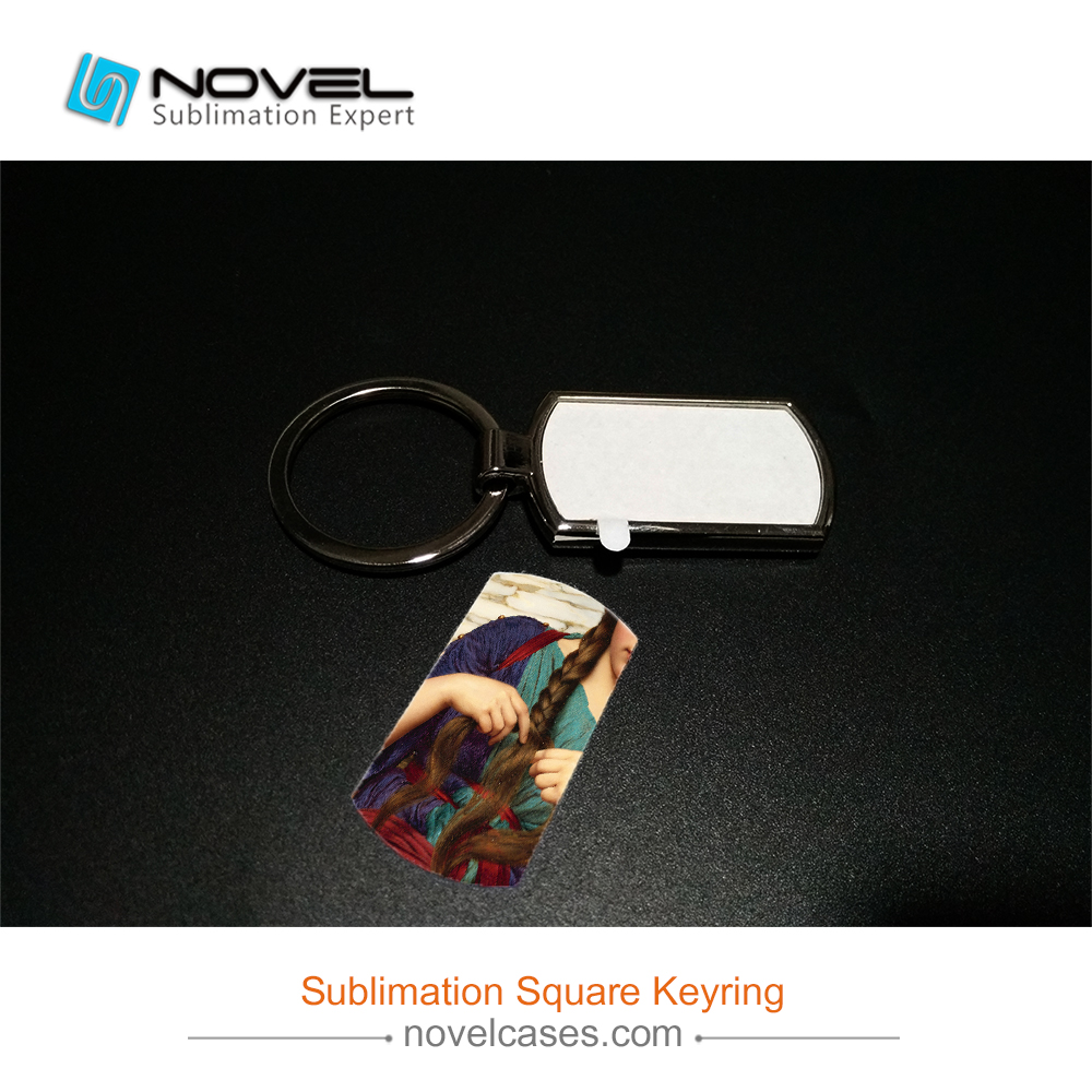 custom design sublimation keychain, Rectangle shape Keyring