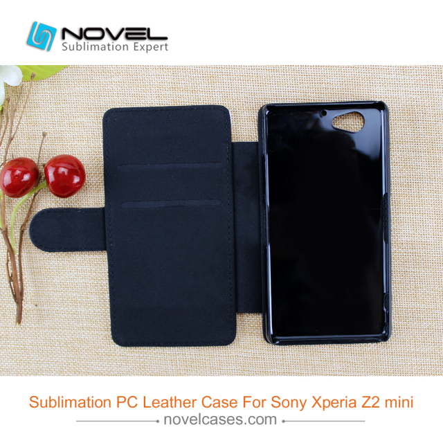 Sublimation Blank PU Leather Flip Cover Phone Wallet For Sony Xperia Z2 Mini