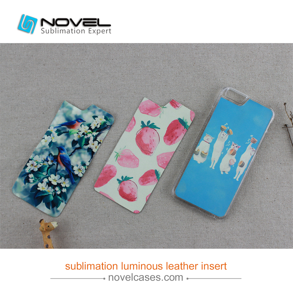 New!!!Sublimation Luminous Leather Insert For iPhone/Sam Popular Models