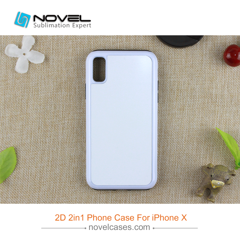 For iPhone X New Sublimation 2D 2IN1 TPU&PC Case
