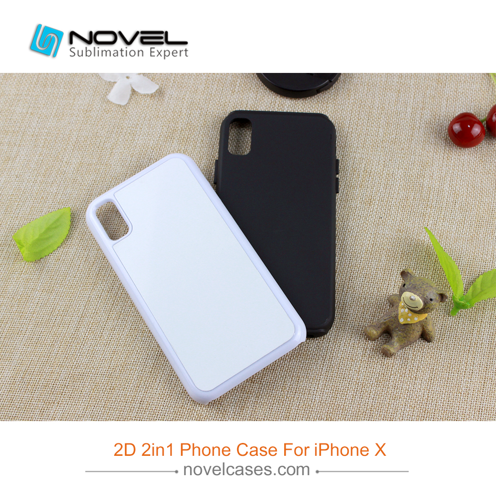 For iPhone X New Sublimation 2D 2IN1 TPU&PC Case