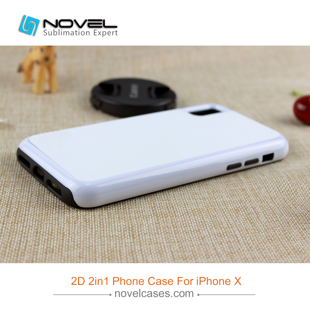 For iPhone X New Sublimation 2D 2IN1 TPU&PC Case