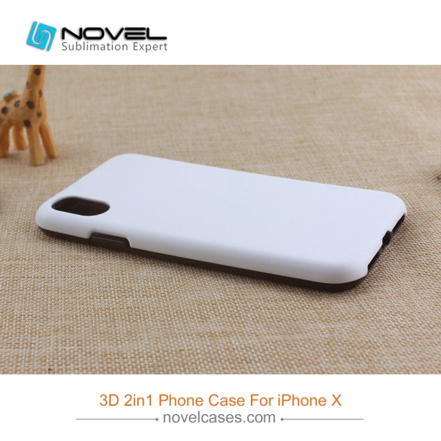 For iPhone X Popular Sublimation 3D 2IN1 Phone Back Cover