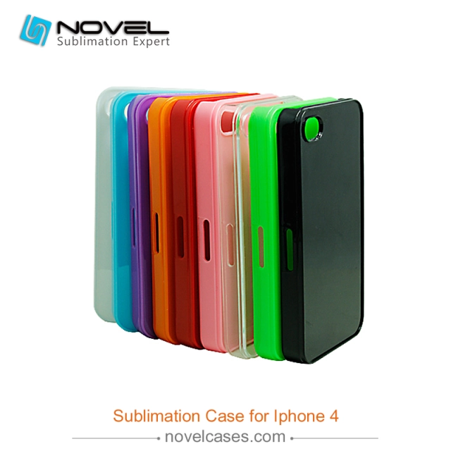 For iPhone 4/4S Sublimation Blank 2D Plastic Colorful Smartphone Shell Back Cover