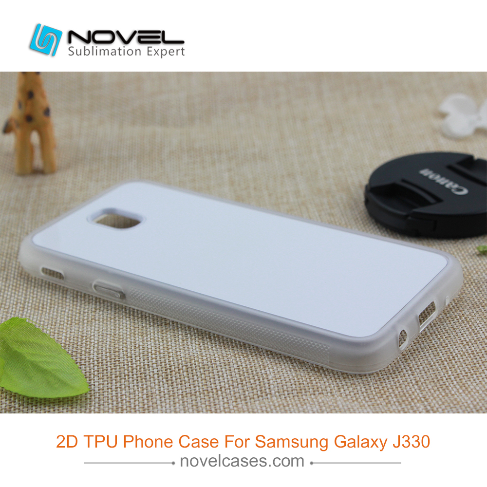 For Galaxy J3 2017 Europe Version(J330) Sublimation 2D Silicone Soft Phone Shell Back Cover