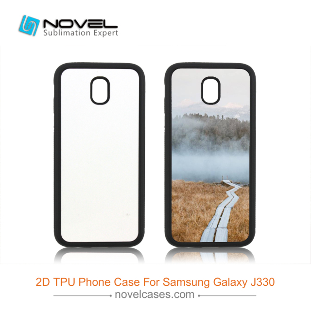 For Galaxy J3 2017 Europe Version(J330) Sublimation 2D Silicone Soft Phone Shell Back Cover